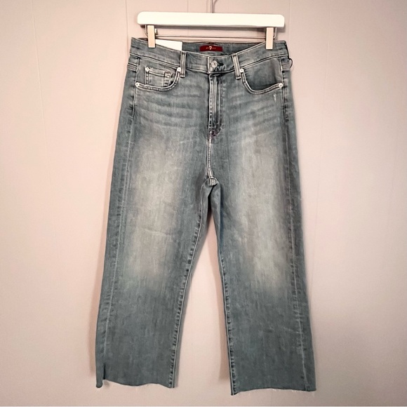 7 For All Mankind 7 FAM Cropped Alexa size 31 jeans high waisted wide leg - Picture 1 of 10